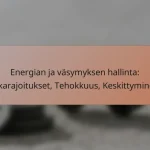 Energian ja väsymyksen hallinta: Aikarajoitukset, Tehokkuus, Keskittyminen