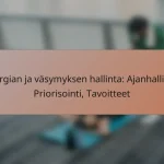 Energian ja väsymyksen hallinta: Ajanhallinta, Priorisointi, Tavoitteet