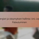 Energian ja väsymyksen hallinta: Uni, Lepo, Palautuminen