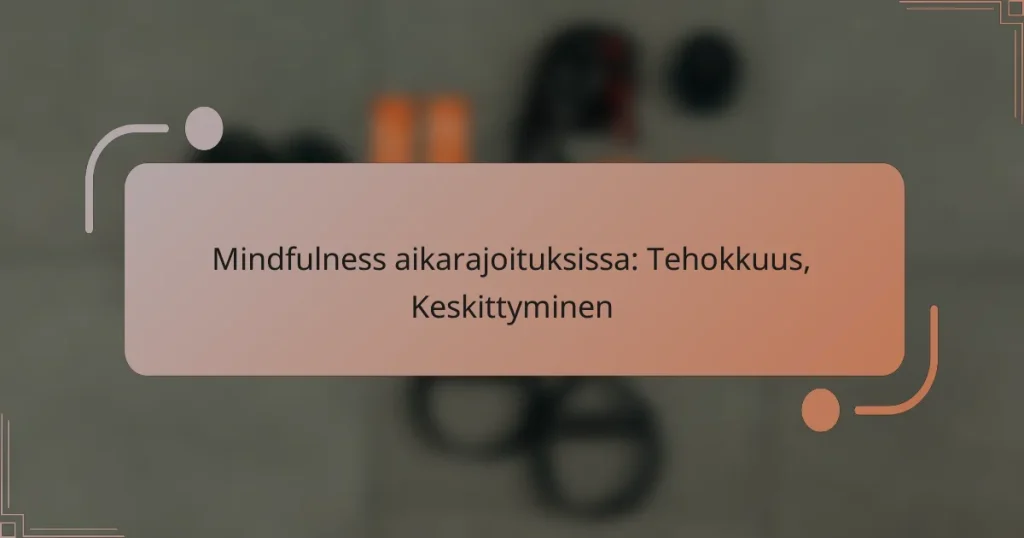 Mindfulness aikarajoituksissa: Tehokkuus, Keskittyminen