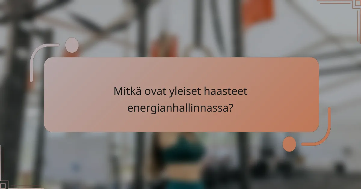 Mitkä ovat yleiset haasteet energianhallinnassa?